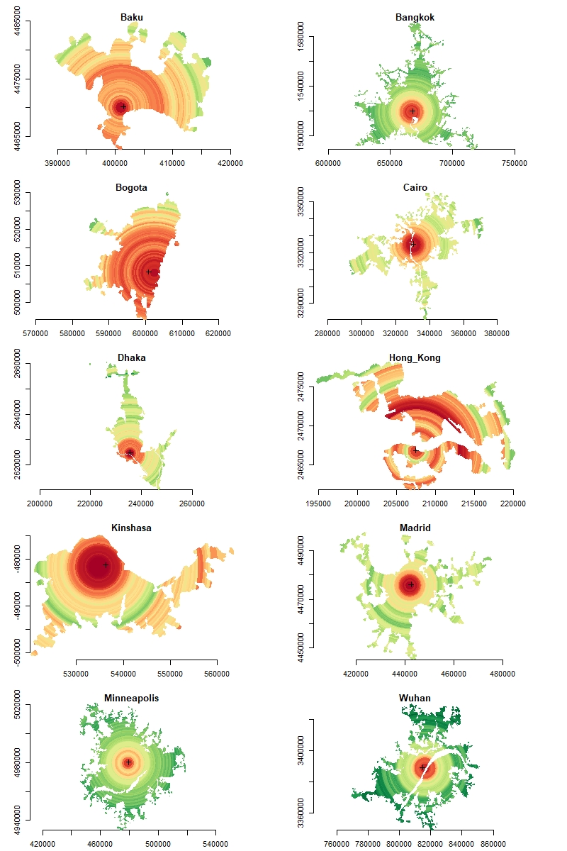 Spatial data in R Dividing raster layers into equalarea rings